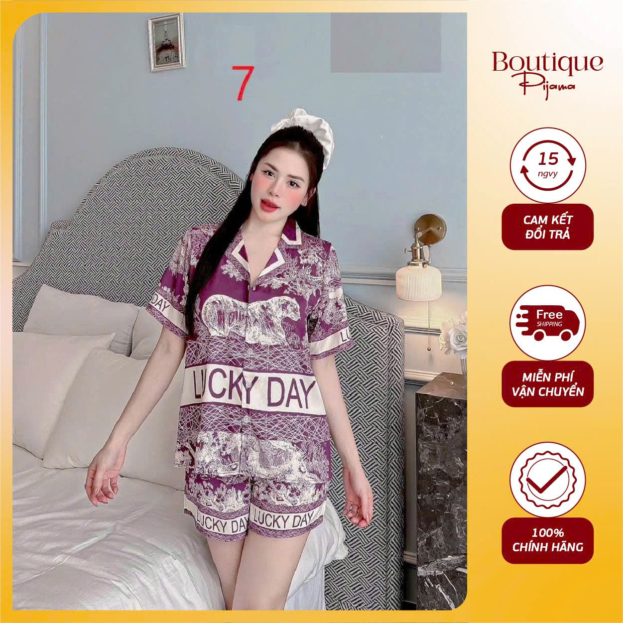 #1 Pijama cộc tay quần đùi phong cách ÂU MỸ freesize 42kg - 70kg xinh tươi dạo phố